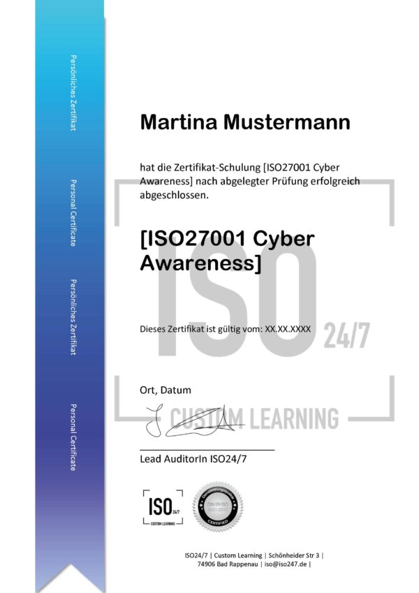 Zertifikat-Vorlage-iso27001-CyberAwareness